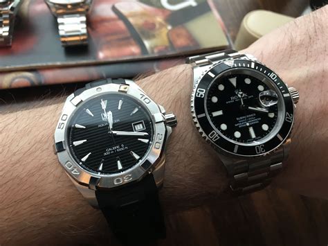 tag heuer aquaracer calibre 5 vs rolex submariner|tag heuer watches review.